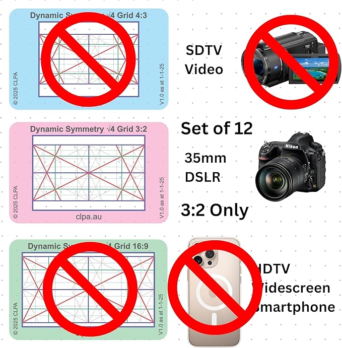 CLPA DSLR 3:2 Photographic Viewfinder Set: All viewfinders in 3:2 Aspect Ratio