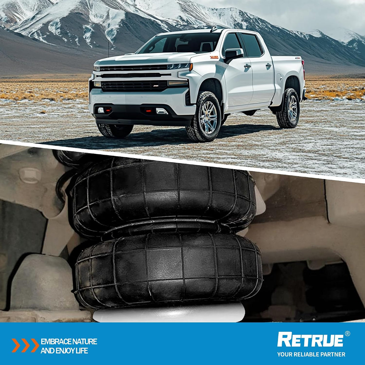 RETRUE Rear Air Bags Suspension Kit for 2019-2026 Silverado Sierra 1500