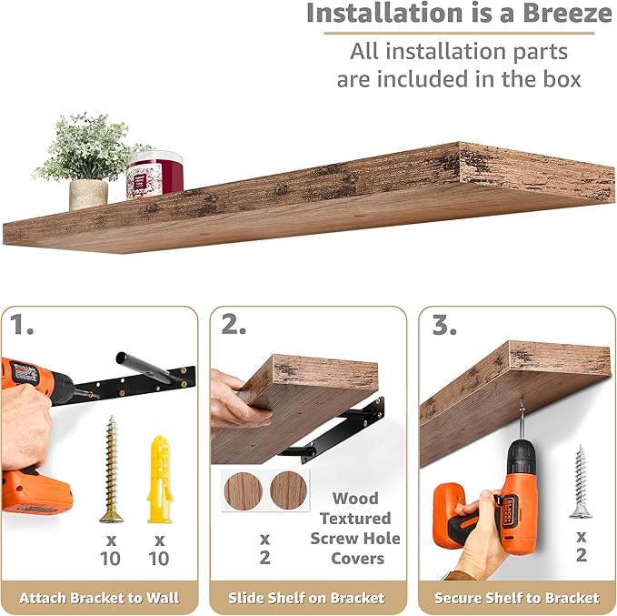 Sorbus Floating Shelves for Wall (3 Pack)