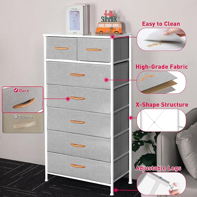 Mifuro Tall Dresser for Bedroom, Vertical Storage Organizer Tower