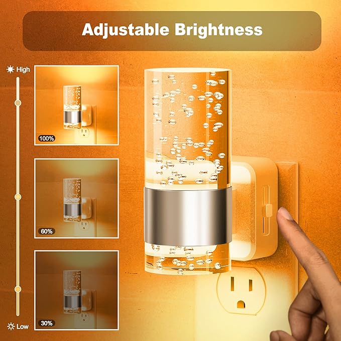 JandCase Night Light, Automatic Night Lights Plug into Wall, 2 Pack Dimmable
