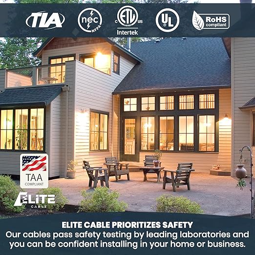 Elite CAT5E Riser, UTP 24AWG, Solid Bare Copper, UL Certified, Bulk Ethernet