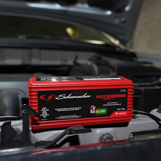 Schumacher Electric 2A Car Battery Charger and Maintainer, 3-in-1 Solution