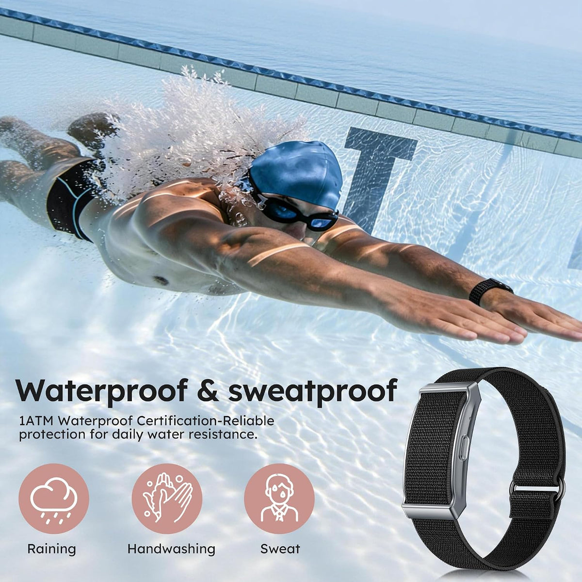 Smart Bracelet for Men Women Wearable Fitness Smart Wristband Heart Rate/Slee...
