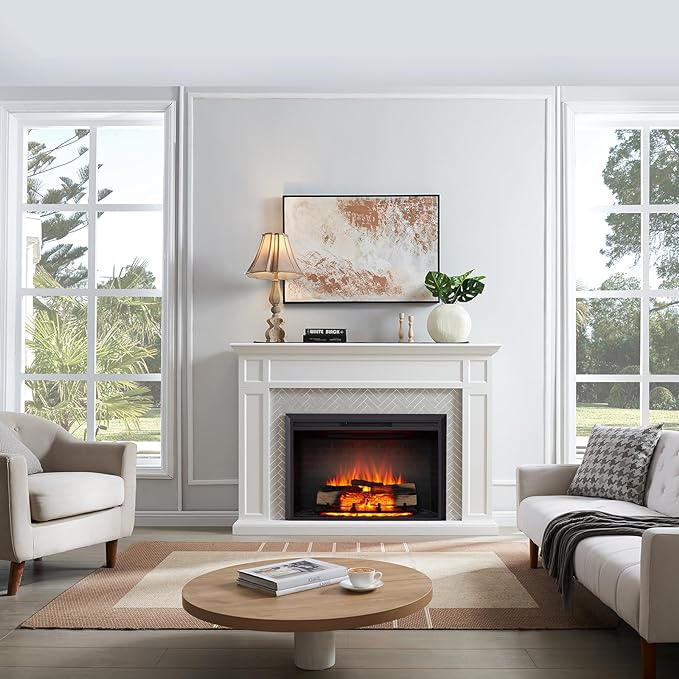LegendFlame Carl 39" W Electric Fireplace Insert, Fireplace Heater 750/1...