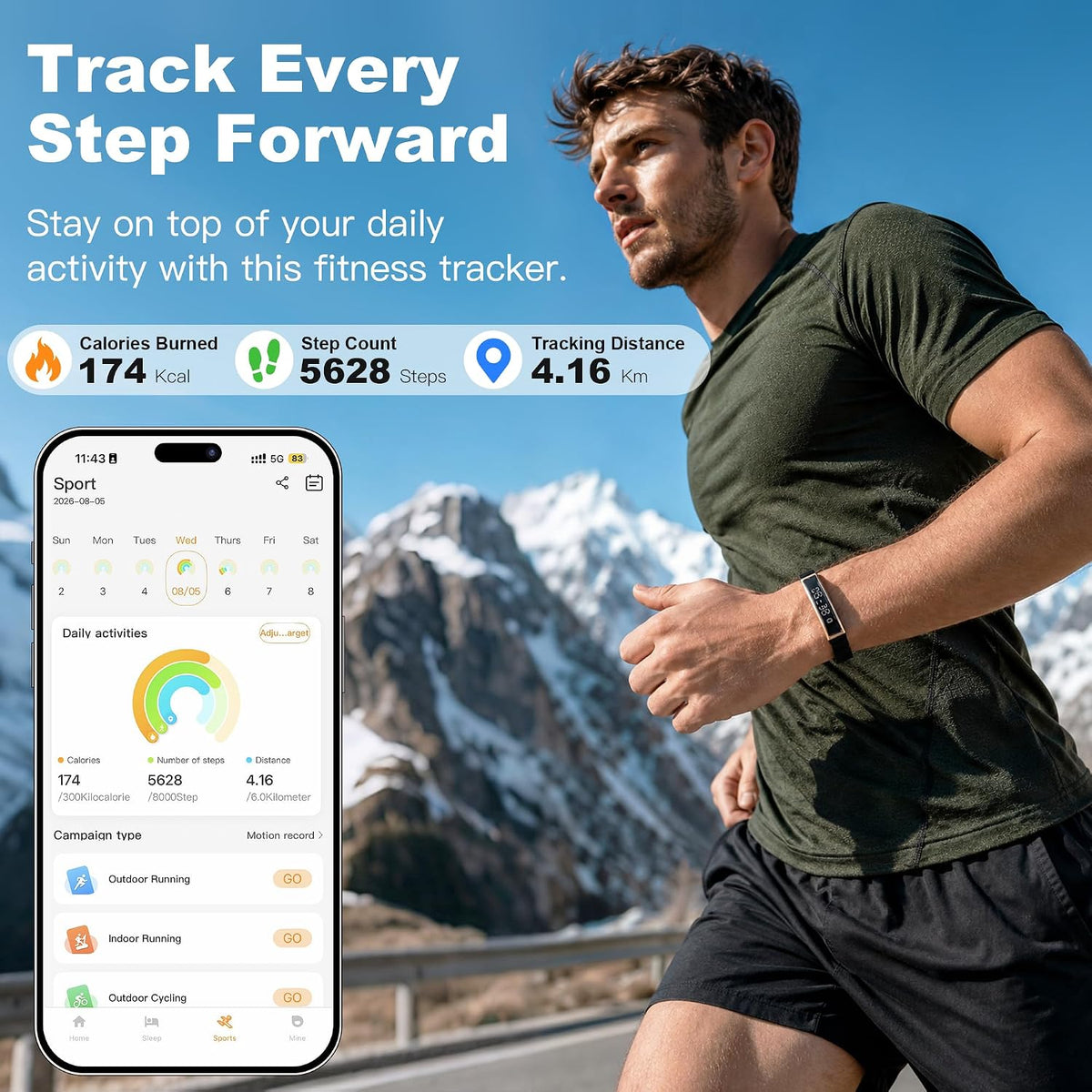Smart Bracelet for Women & Men, Health Activity & Fitness Tracker