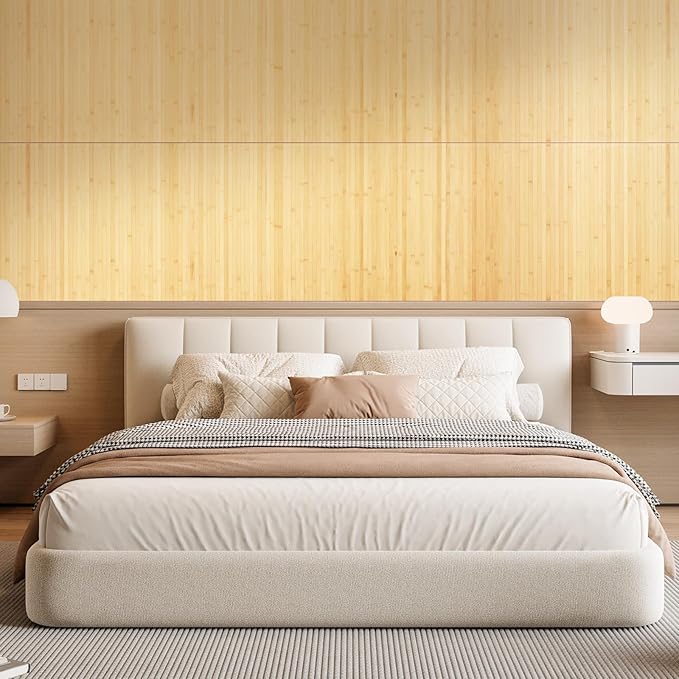 OUZUGIE 1 Pack 96x24 Inch Natural Bamboo Wall Panel – Carbonized Pole Wrap