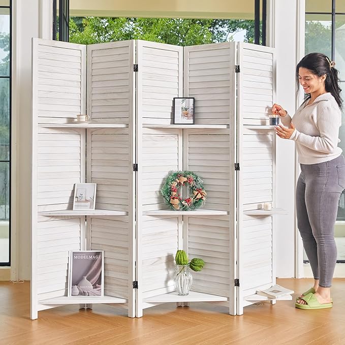 Partition Room Dividers, Folding Wood Privacy Screen