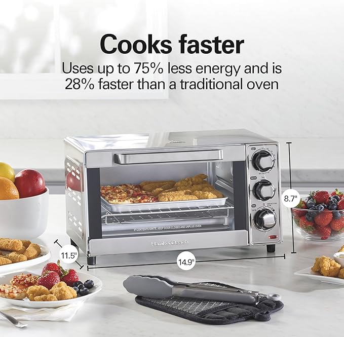 Hamilton Beach Countertop Toaster Oven & Pizza Maker Large 4-Slice Capacity