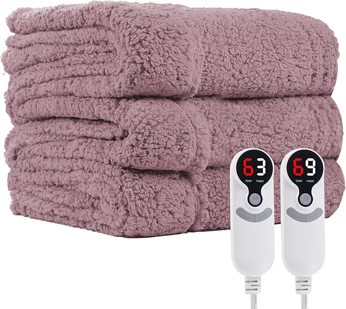 Electric Heated Blanket Queen Size 84"×90" Dual Control, 9 Heating ...