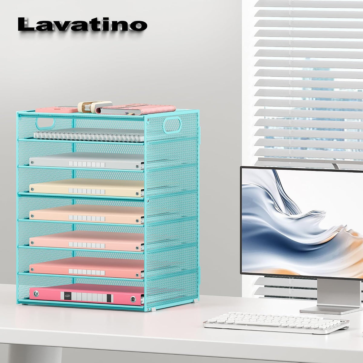 Lavatino 8-Tier Office Desk File Organizer, Letter Tray Paper Organizer with ...