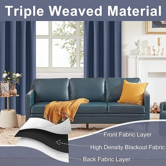 JIUZHEN Blackout Curtains for Bedroom (Set of 2)