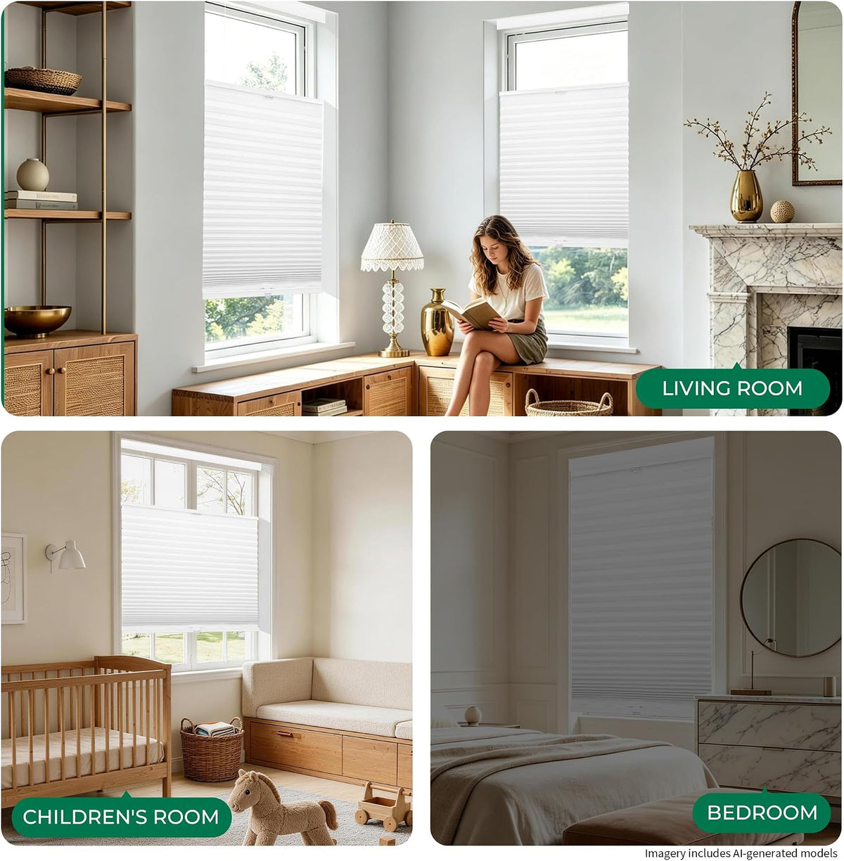 Allesin Top Down Bottom Up Cordless Cellular Shades,Thermal Insulation Honeyc...