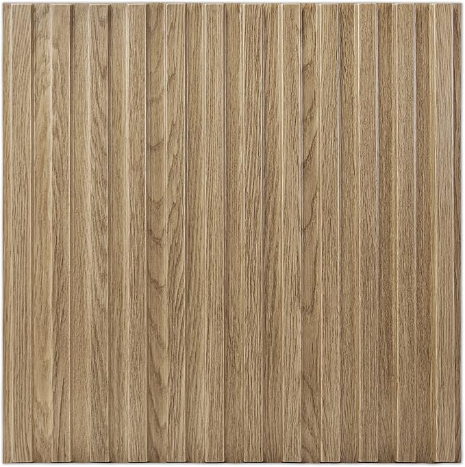 Art3d Slat Wall Panel, 3D Fluted Textured Panel 12-Tile 19.7 x 19.7in. (12-Pack)