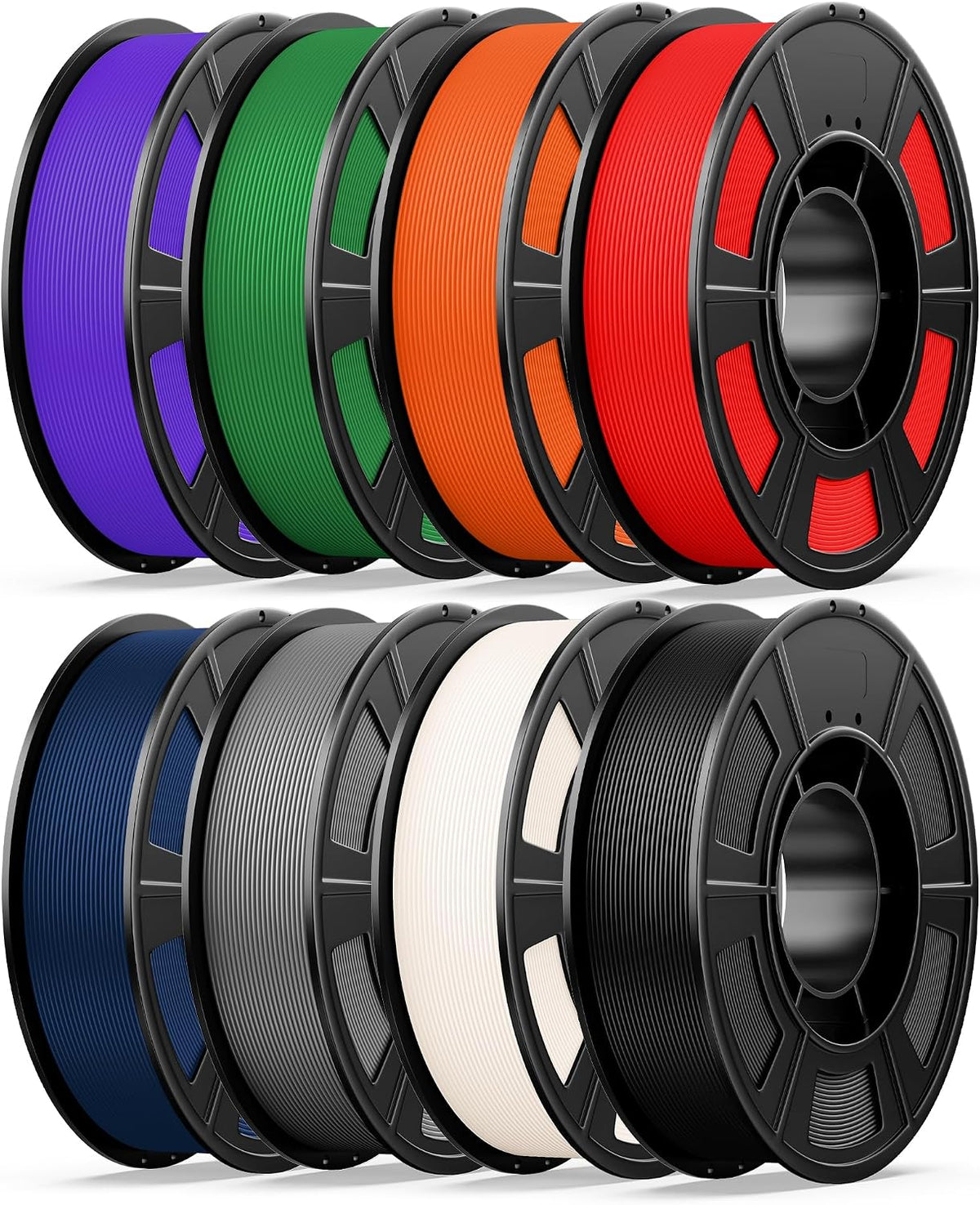 UJOY3D 8 Color Elite PLA+ 3D Printer Filament Bundle, 2kg Multicolor Pack