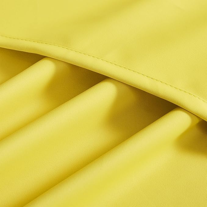 DUALIFE 108 Inch Length Yellow Curtain Drapes