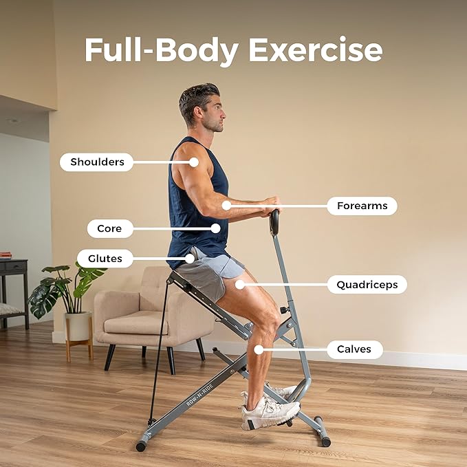 Sunny Health & Fitness Smart Row-N-Ride Glute & Leg Trainer, Foldable...