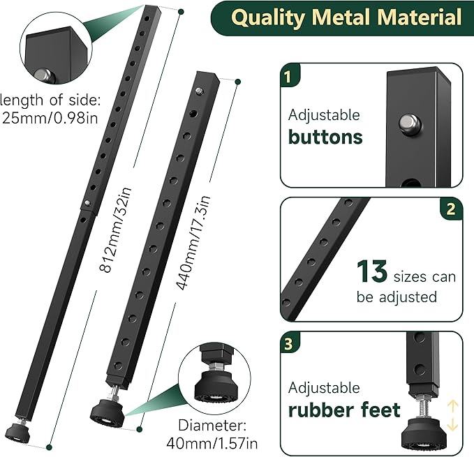 WooFog Adjustable Window Security Bars Vertical, Heavy Duty Sliding Patio Gla...