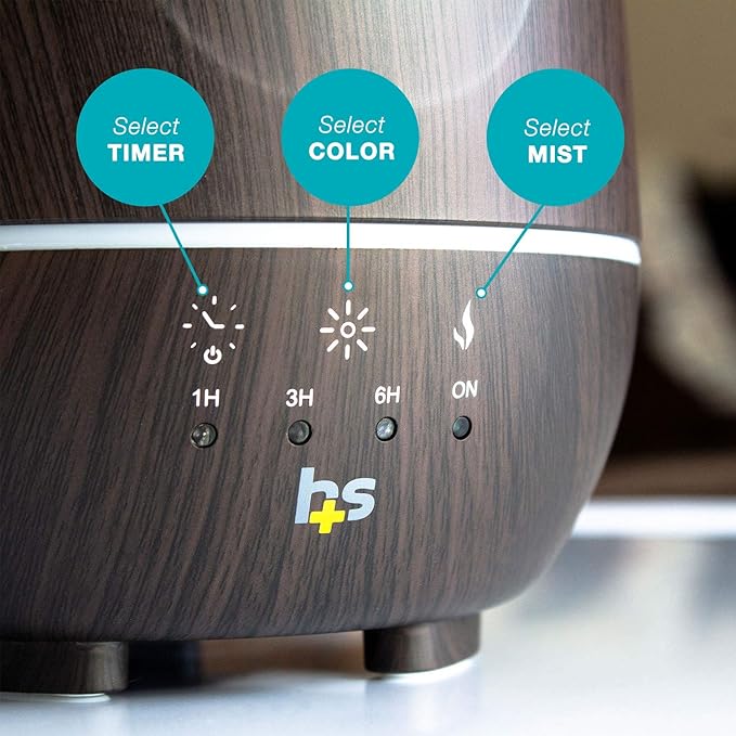 HealthSmart Essential Oil Diffuser, Cool Mist Humidifier and Aromatherapy (Pa...