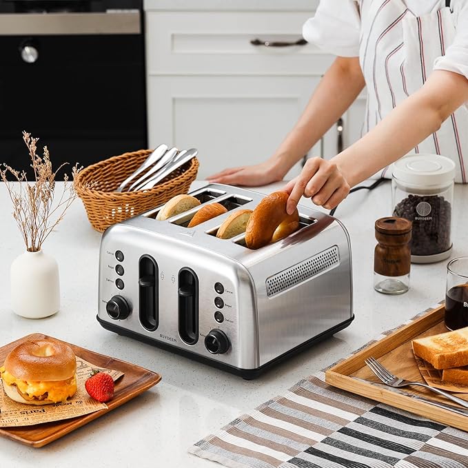 BUYDEEM DT440 4 Slice Toaster, Stainless Steel Toaster