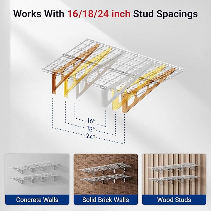 FLEXIMOUNTS 2-Pack 2x6ft 24-inch-by-72-inch Wall Shelf Garage Storage Rack