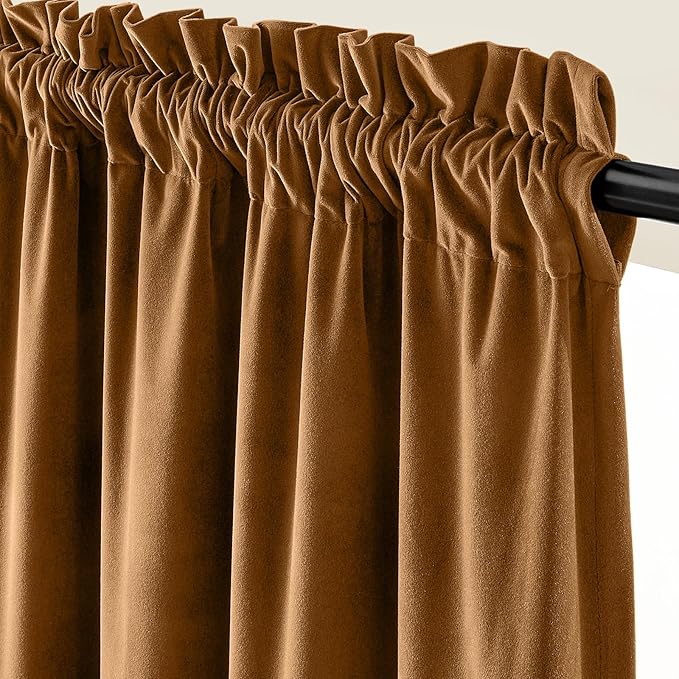 Lazzzy Velvet Blackout Extra Long Curtains Thermal Insulated Room Window Drapes