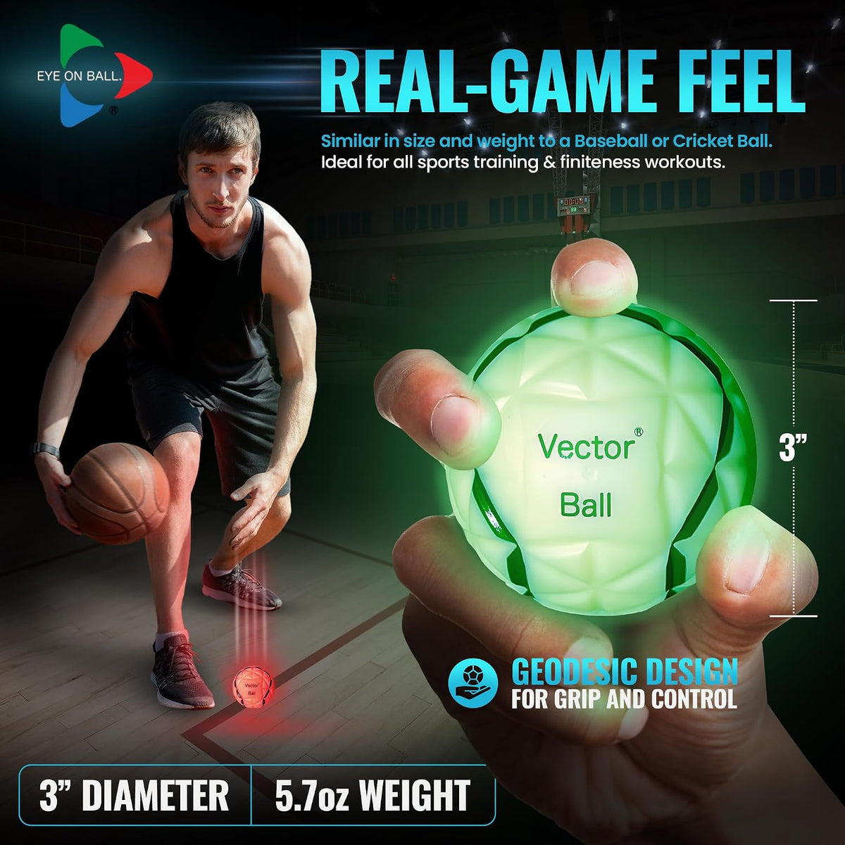 Vector Ball S Impact Color-Changing Neuro-Visual Reaction Ball