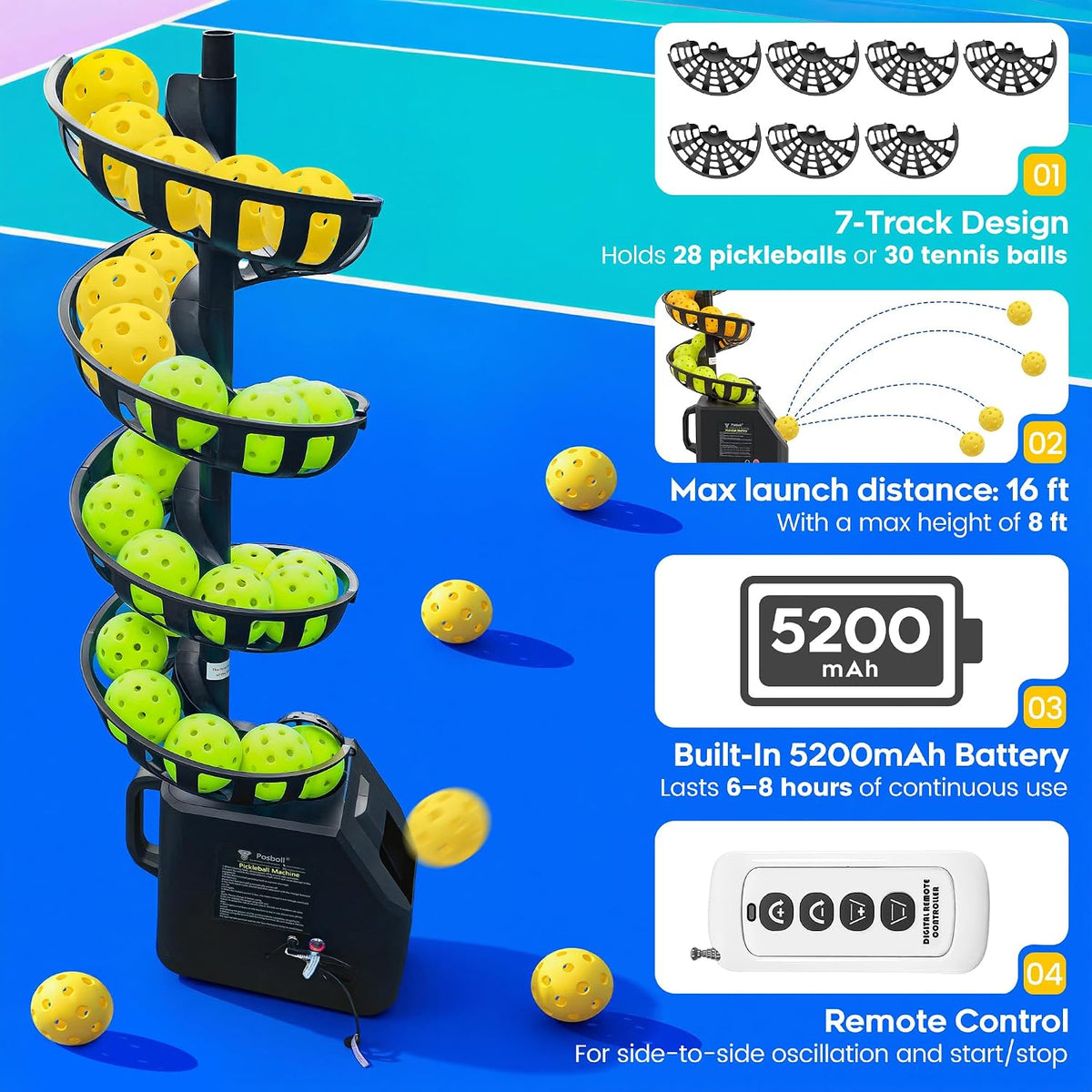 Pickleball Machine Ball Thrower with Net,Pickleball Launcher