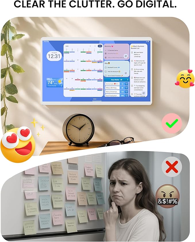 25 Inch Digital Planner Wall Planner Touch Screen Chore Chart Syncs All Android