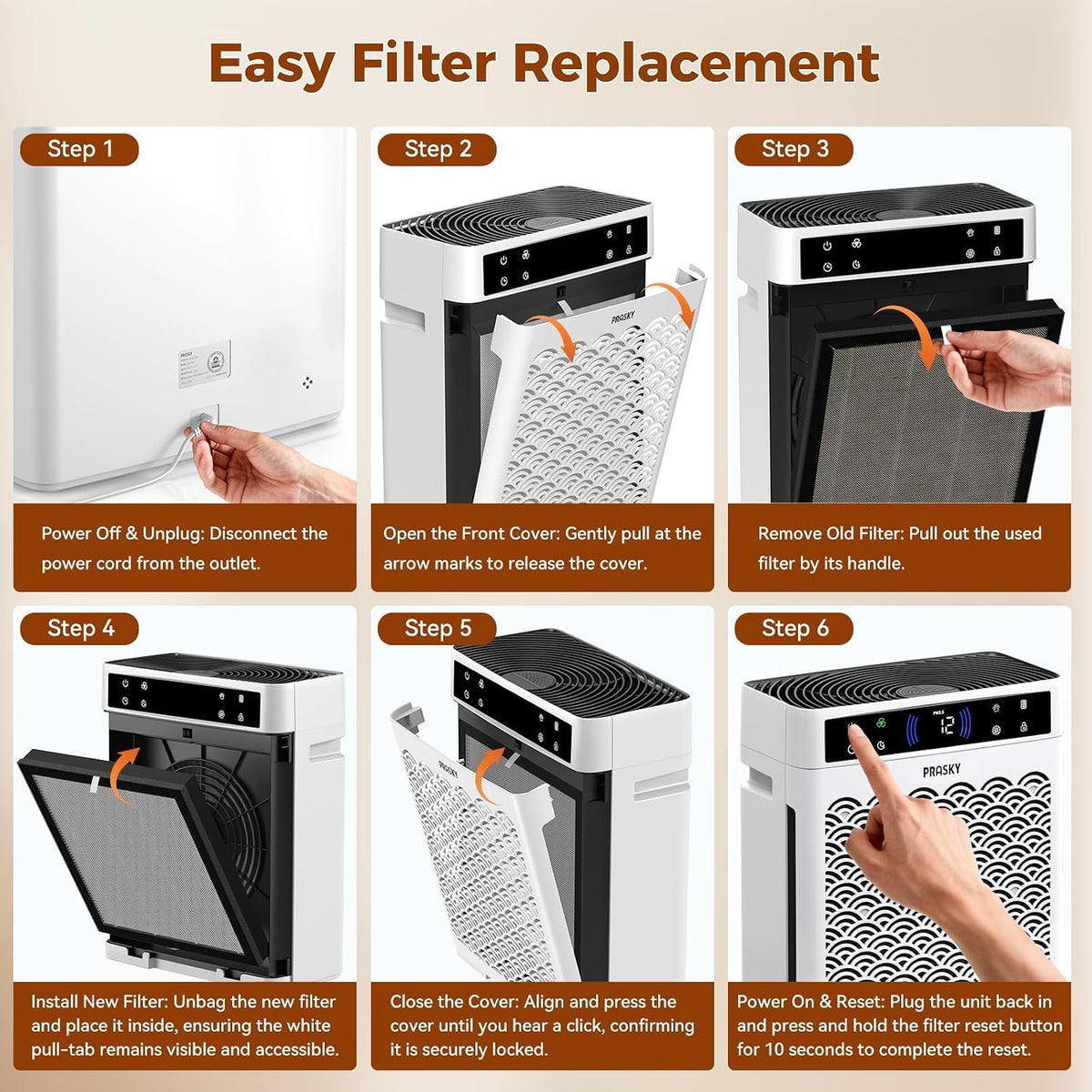 Air Purifiers for Home 3300sq.ft, Activated Carbon, PM2.5 Level Detection