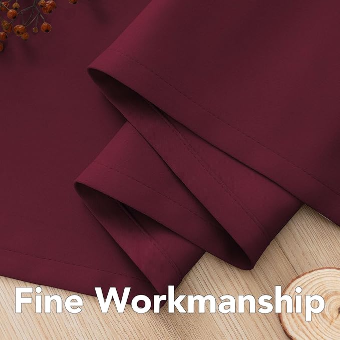 H.VERSAILTEX Burgundy Red Blackout Draperies Curtains Thermal Insulated Windo...