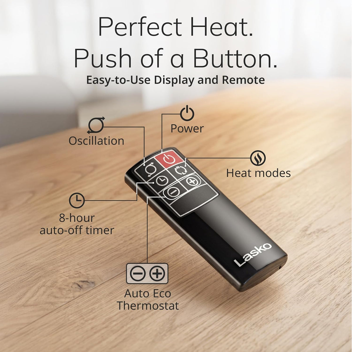 Lasko 29" Ceramic Tower Space Heater with Remote Control - Black - 5586