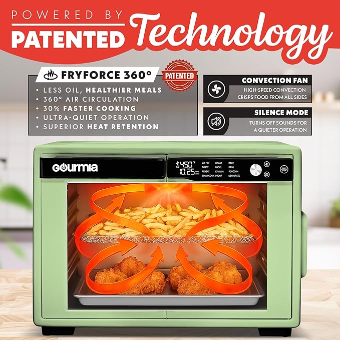 Gourmia French Door Air Fryer Oven - 37 Qt Large Capacity Convection Toaster