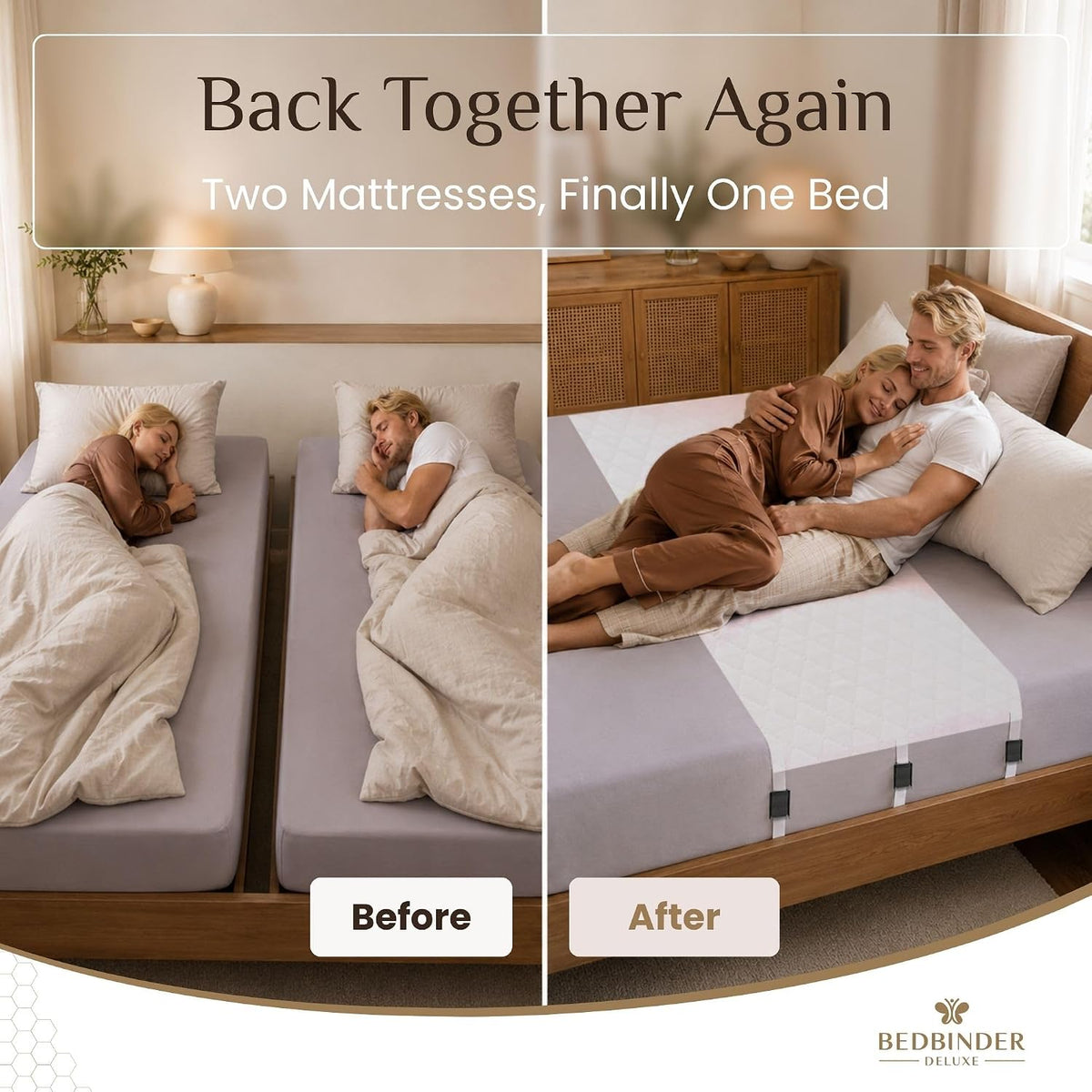 Bedbinder Deluxe Bed Bridge, Split King Gap Filler for Adjustable Bed