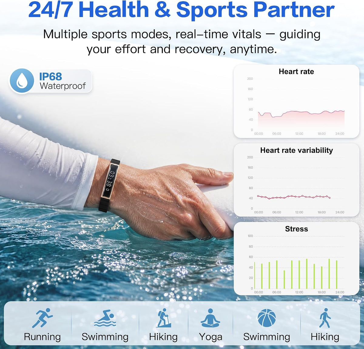 Smart Bracelet for Women & Men, Health Activity & Fitness Tracker