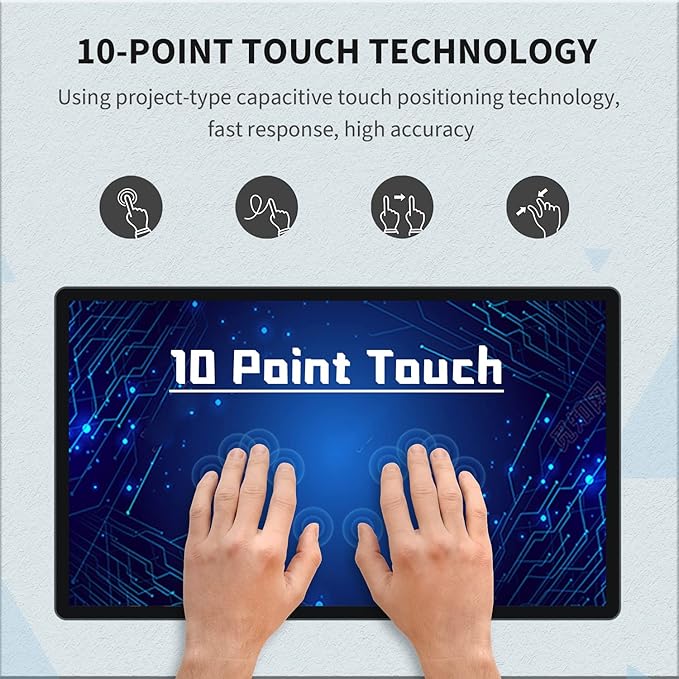 TouchWo 21.5 inch Android 12 Touchscreen Monitor Tablet, 16:9 FHD 1080P