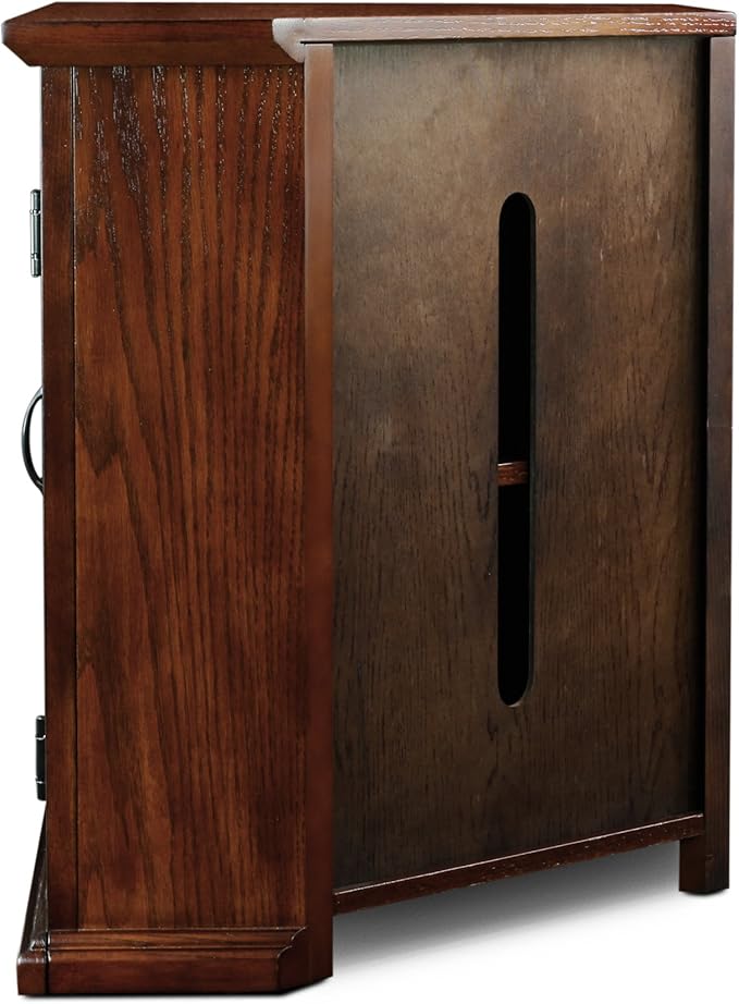 Leick Home Riley Corner TV Stand 60 in, Burnished Oak, Solid Wood, Beveled