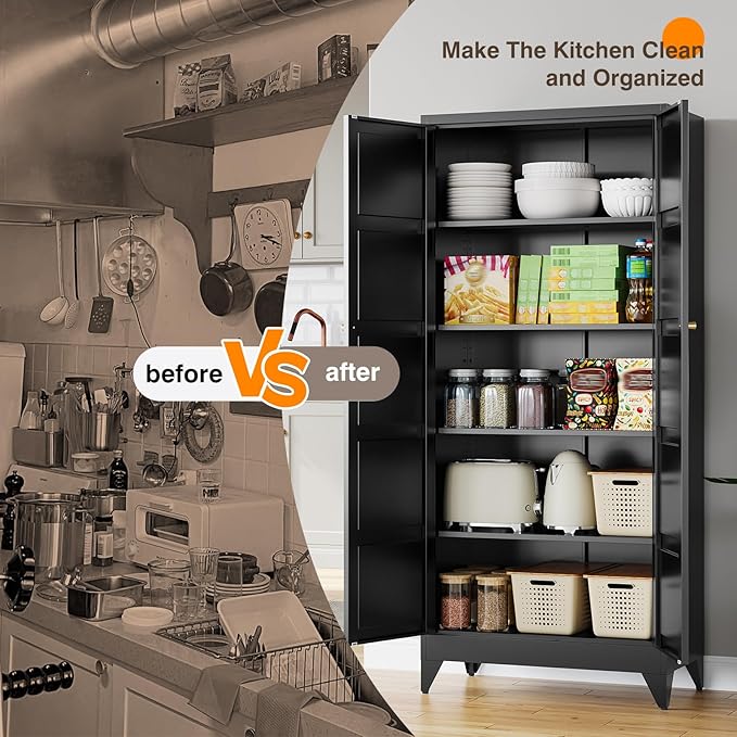 Yizosh Metal Pantry Cabinet,