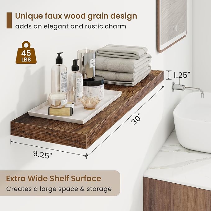 Marsmiles 30in Floating Shelves (2 Pack)