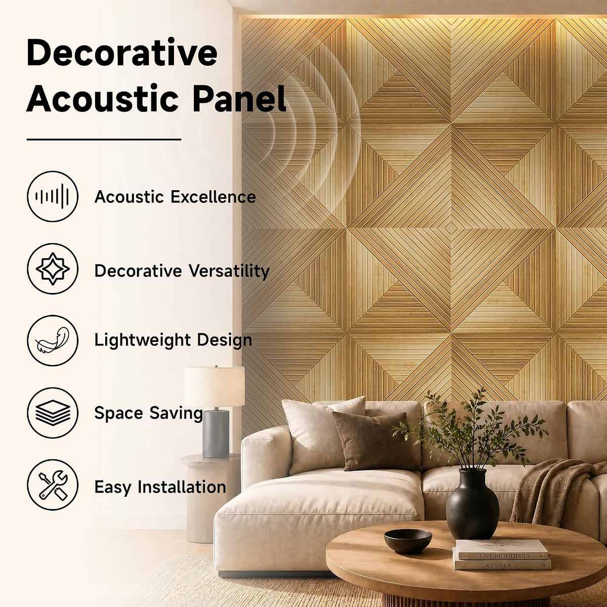 12 Pack Acoustic Wall Panels Peel and Stick, 23.6"x23.6" Sound Abso...
