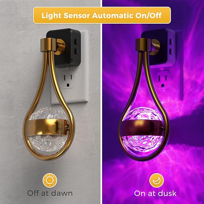 L LOHAS LED Night Lights Plug Into Wall: 2 Pack Star Projector RGB Night Light