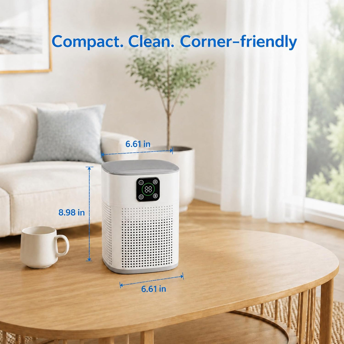 2 Pack Air Purifiers for Home Bedroom up to 2190ft², with 360°Air Intake