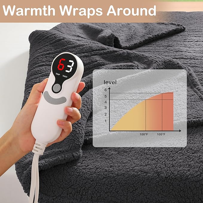Electric Heated Blanket Full Size 72"×84"
