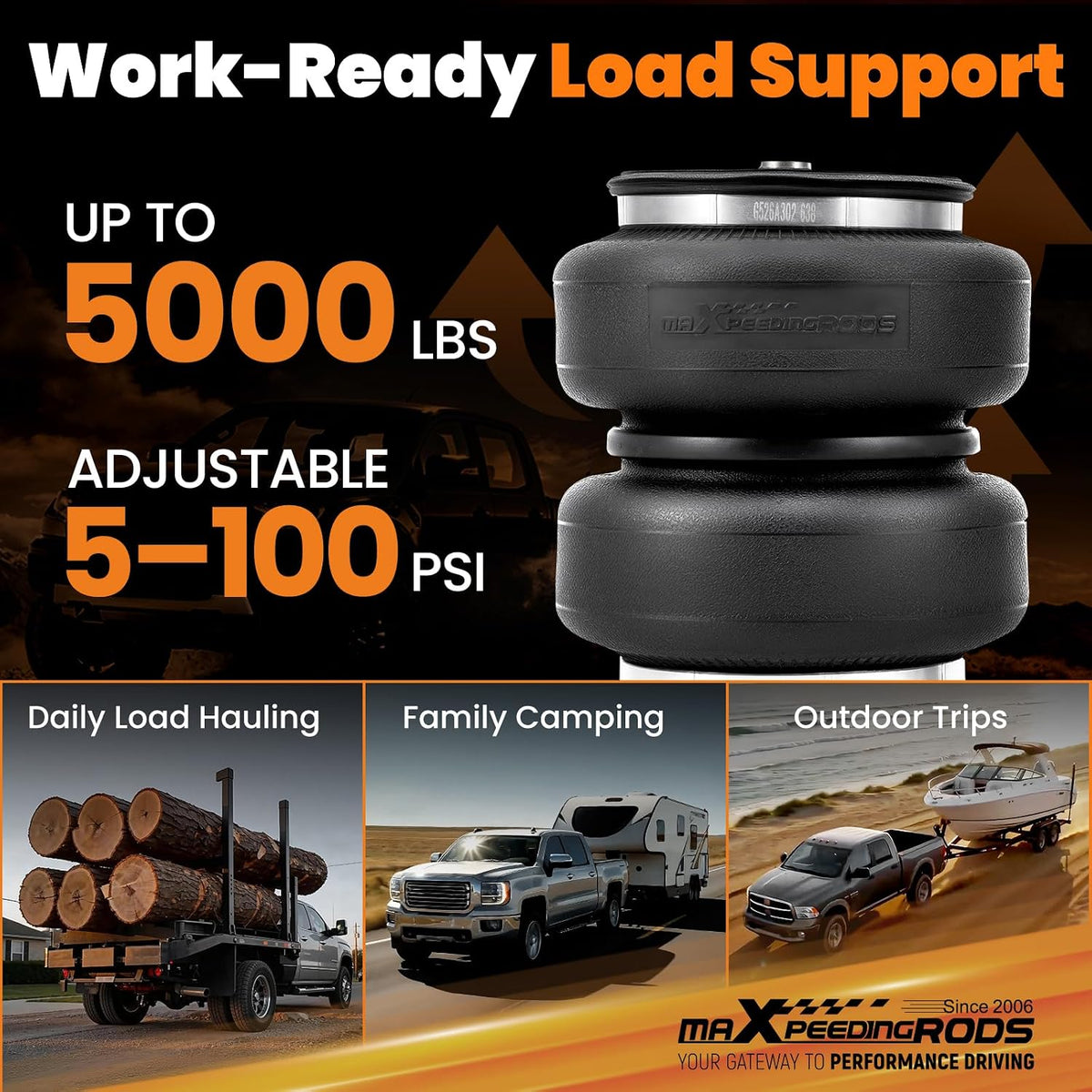 maXpeedingrods 5000 lbs Air Suspension Bag Kit for Dodge Ram 2500 2003-2013