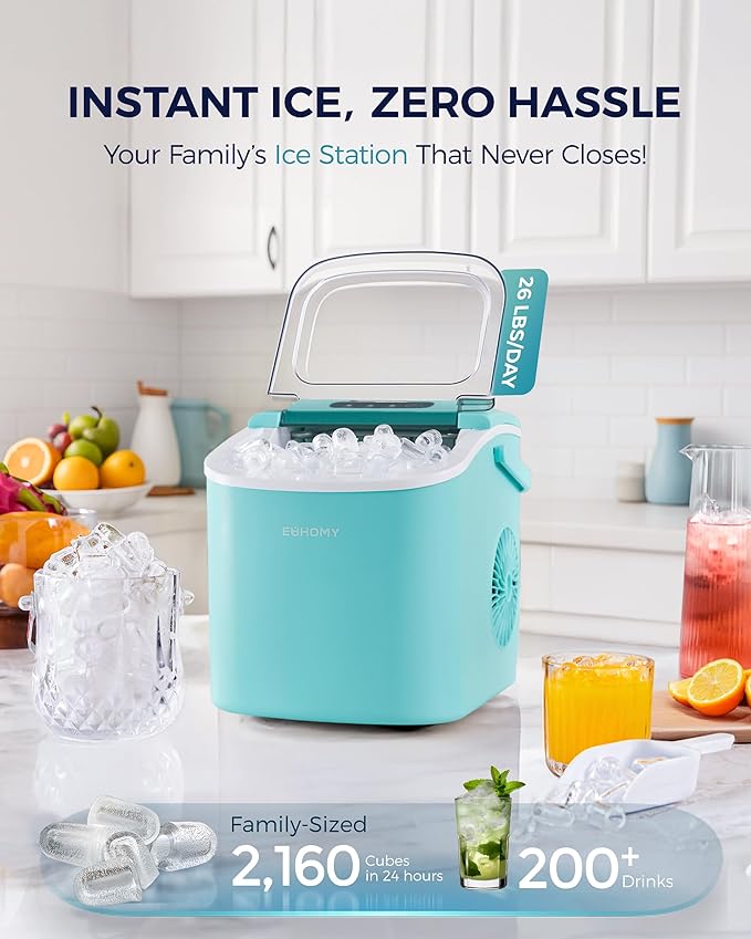 EUHOMY Countertop Ice Maker Machine