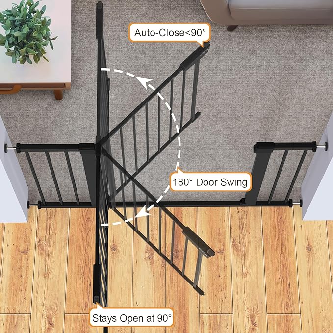 Cumbor 29.7-46" Baby Gate for Stairs, Mom's Choice Awards Winner-Aut...