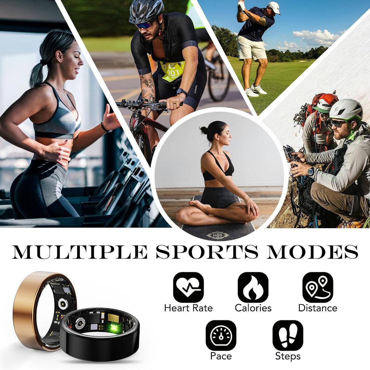 Smart Health Ring Fitness Tracker for Men Women, Rose Gold 11