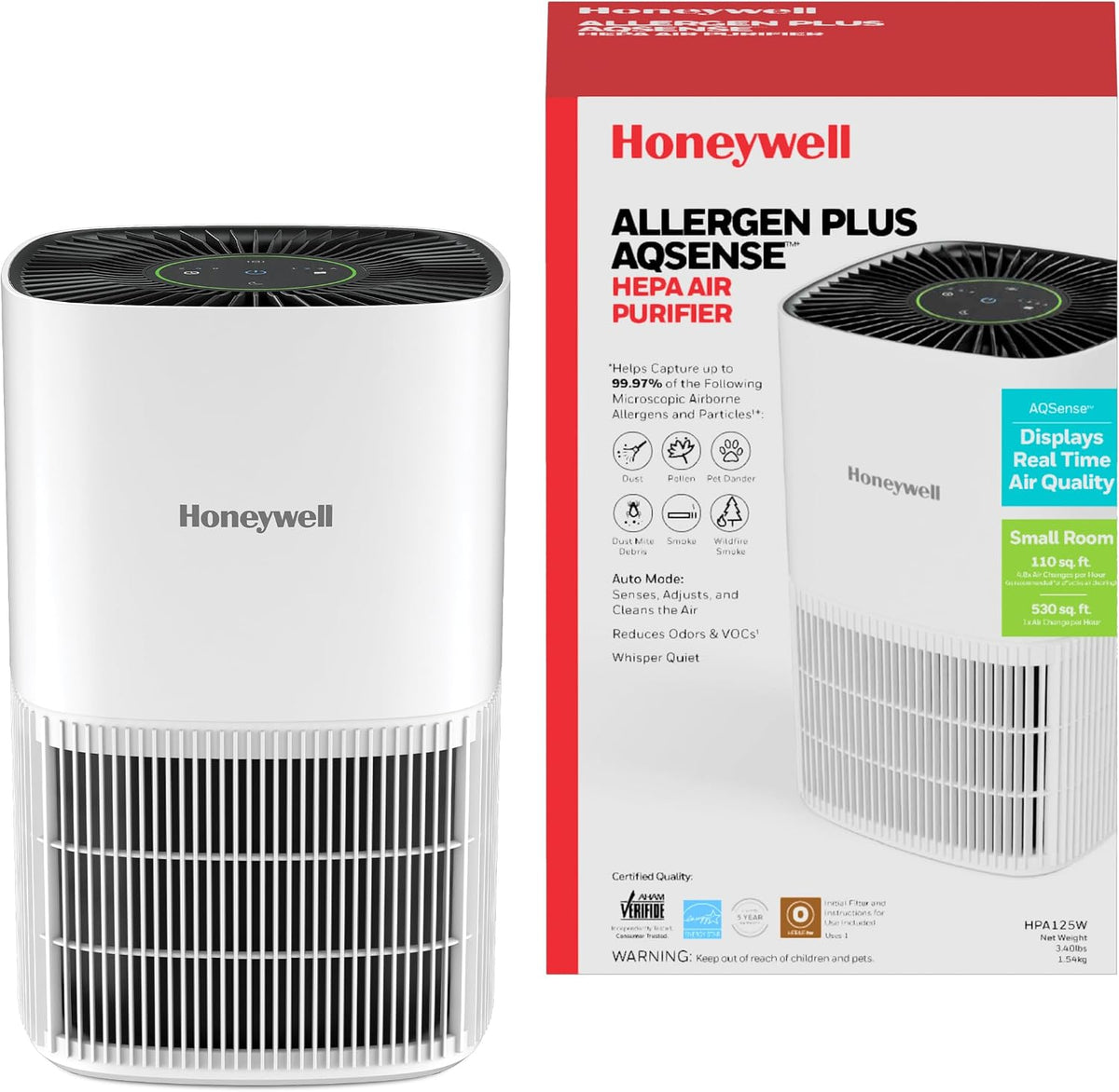 Honeywell Allergen Plus Compact Small Room HEPA Air Purifiers for Home