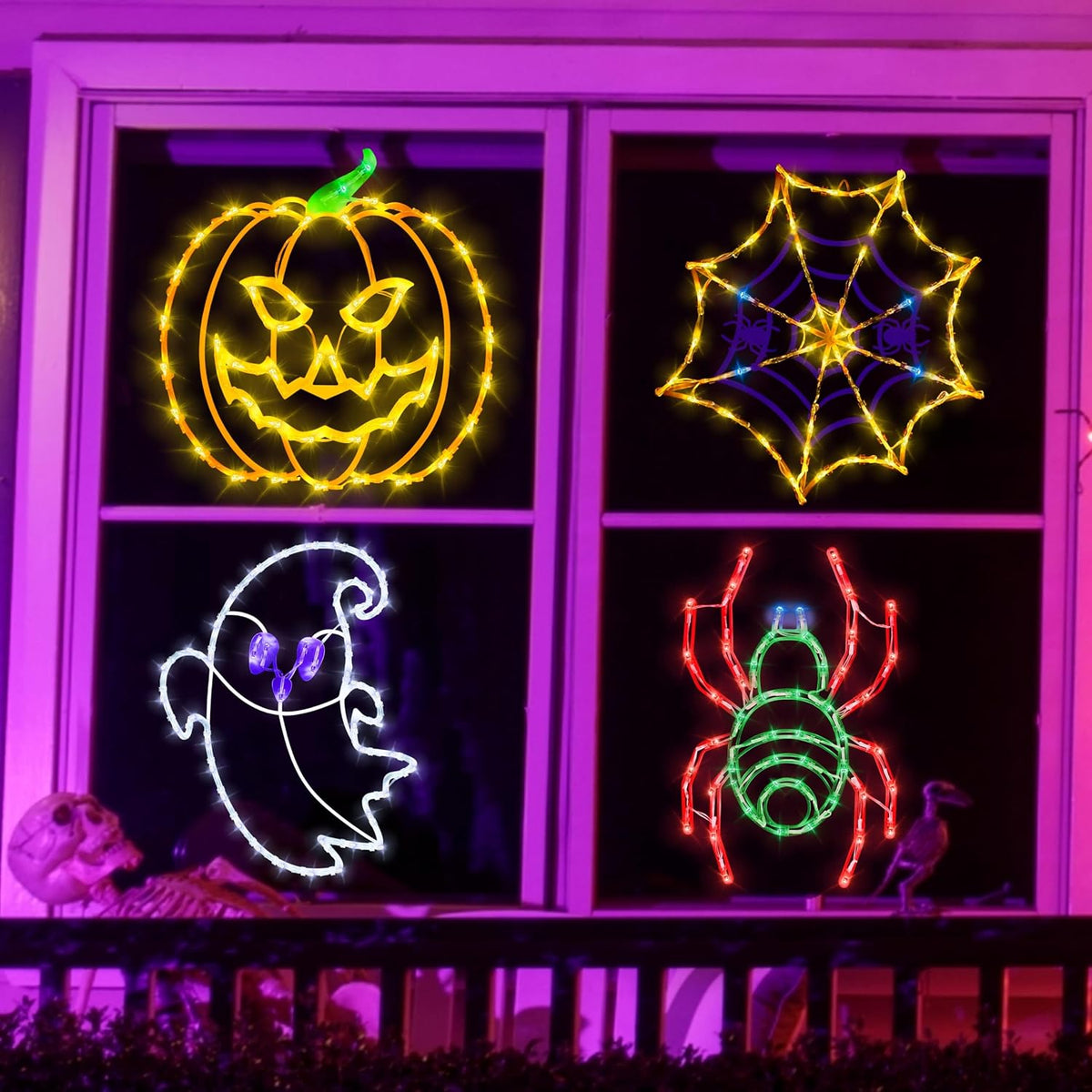 TRWYMZ Halloween Decorations - 16" Halloween Window Silhouette Lights