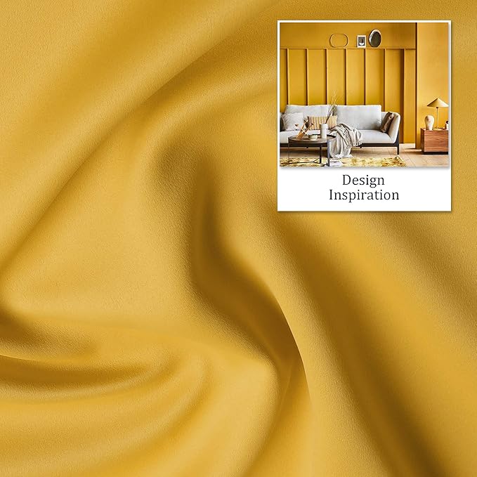 DUALIFE Yellow Curtains 84 Inches Long Blackout Curtain Panels